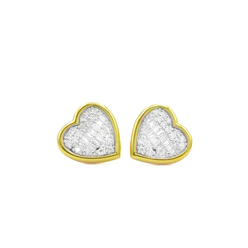 gold heart earrings