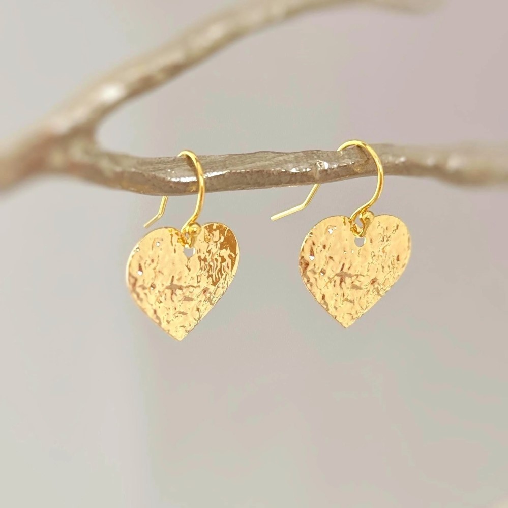 gold heart earrings