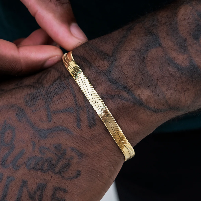 mens gold bangle bracelet