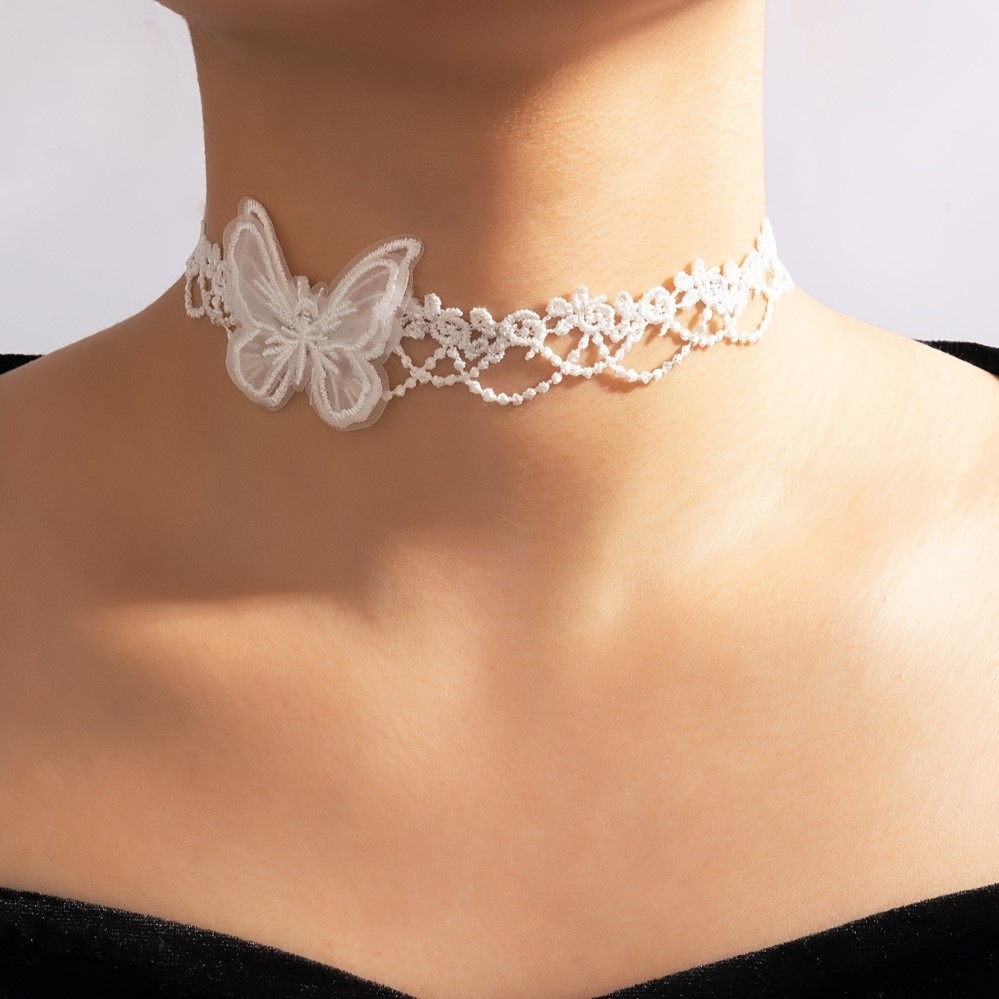 white lace choker