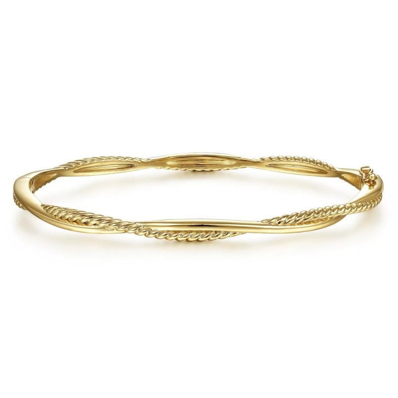 14k solid gold bangle bracelet