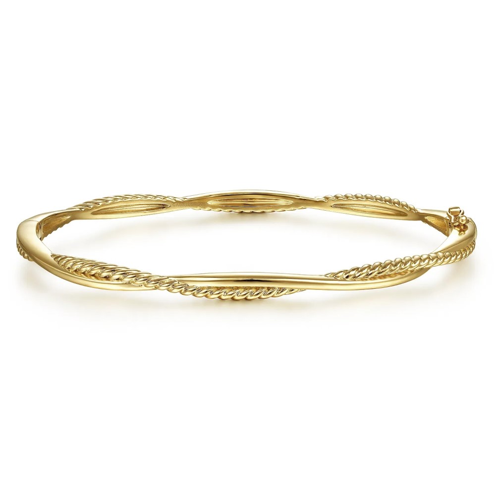 14k solid gold bangle bracelet