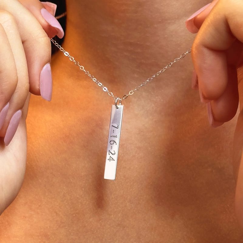 silver bar pendant