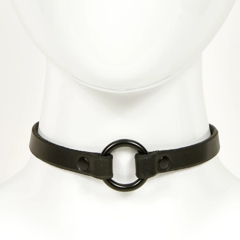 black leather choker