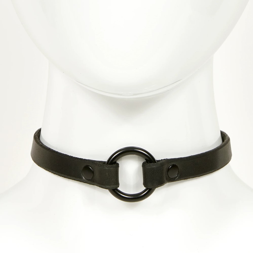 black leather choker