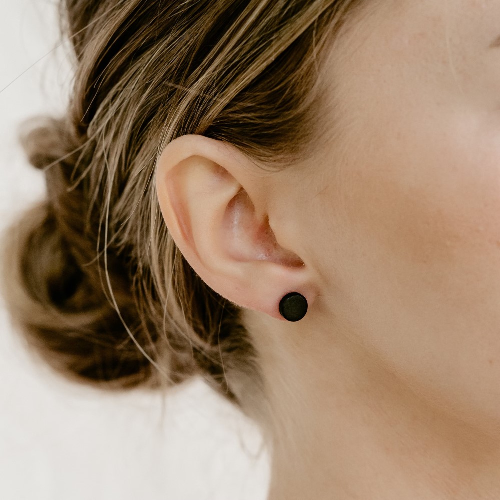 black studs earrings