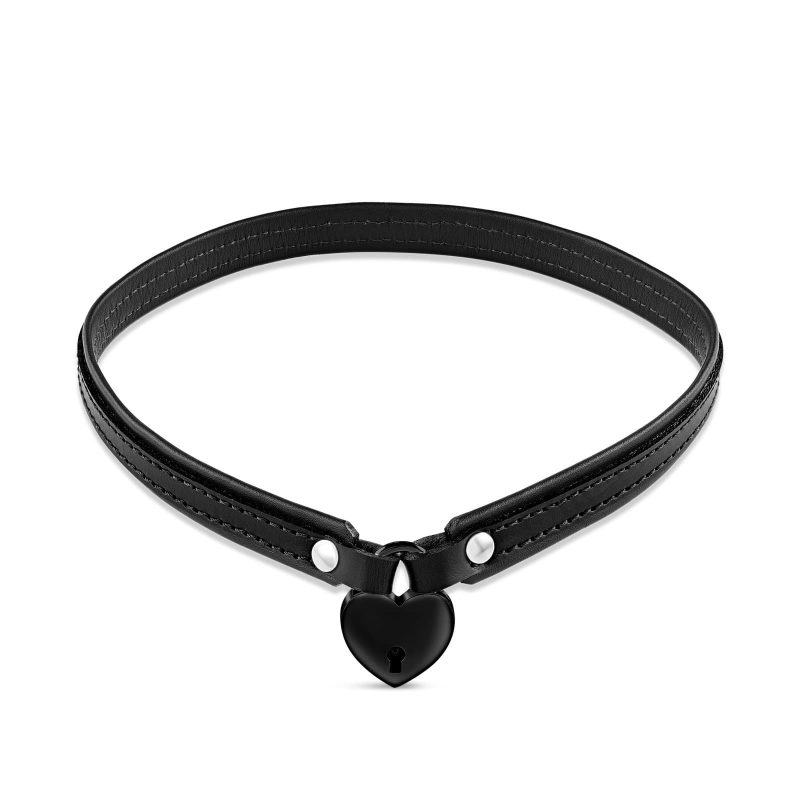 black leather choker