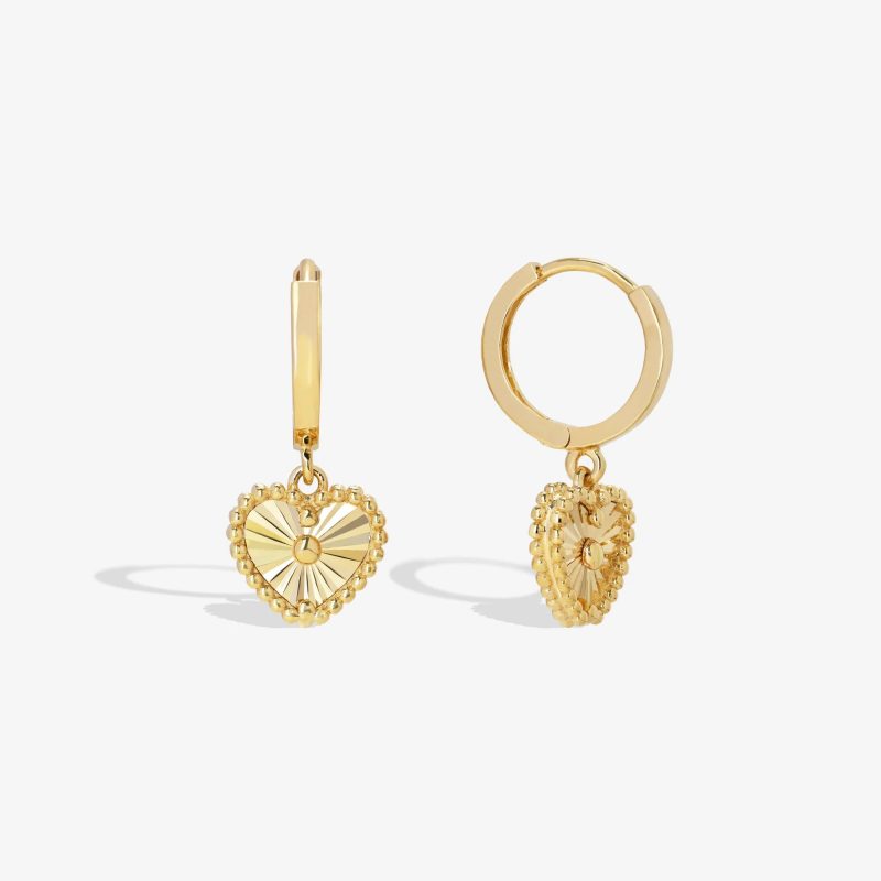 gold heart earrings
