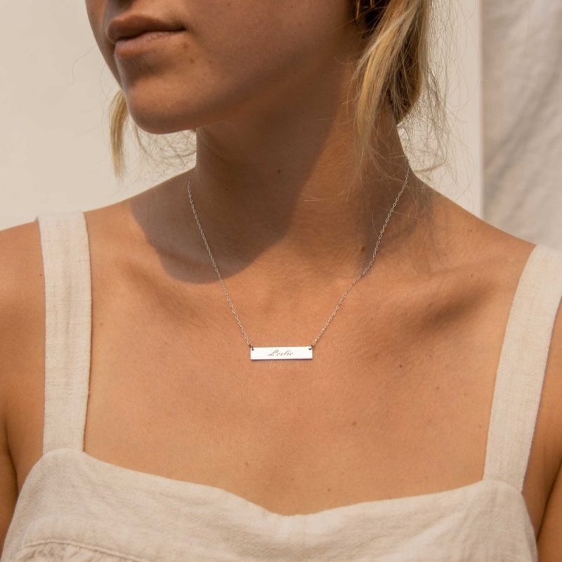 silver bar pendant