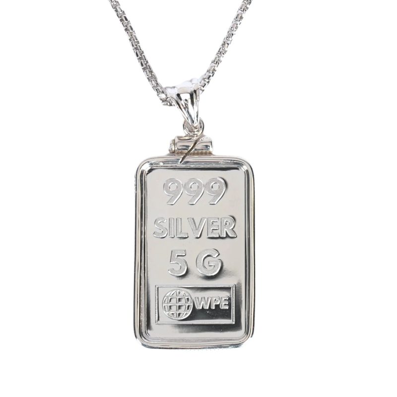 silver bar pendant